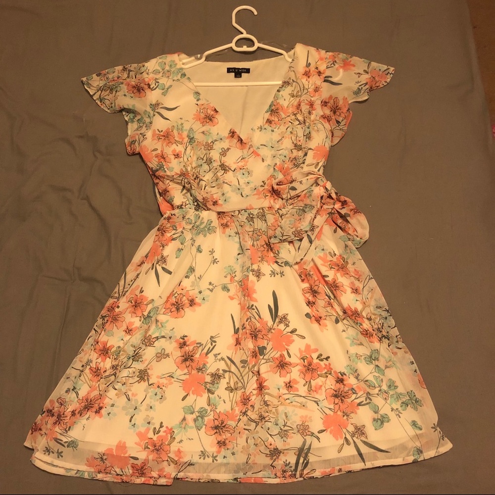 As U Wish Faux Wrap Dress